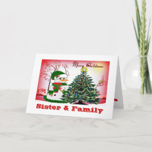 Tarjeta Festiva Snowmen de vacaciones