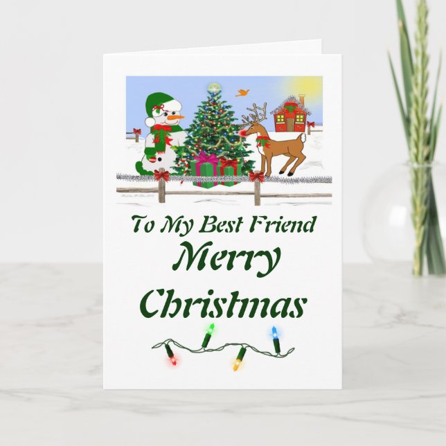 Tarjeta Festiva Snowmen de vacaciones (Anverso)