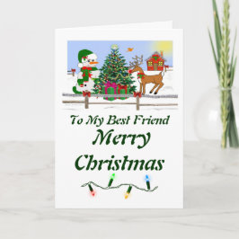 Tarjeta Festiva Snowmen de vacaciones