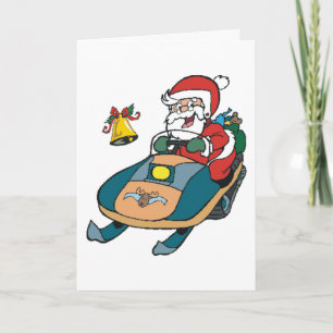 Tarjeta Festiva Snowmobile Santa