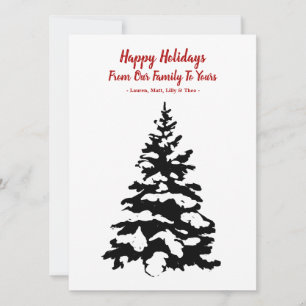 Tarjeta Festiva Snowowley Pine Happy Holiday Card
