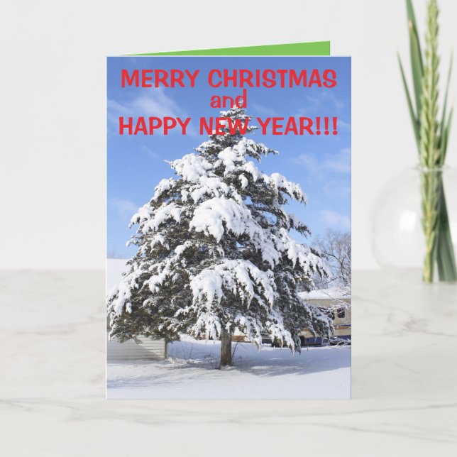 Tarjeta Festiva Snowowowly Christmas Tree Greeting Card!! (Anverso)