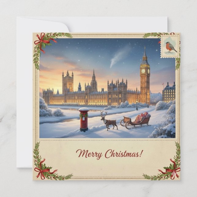 Tarjeta Festiva Snowy Christmas Card (Anverso)