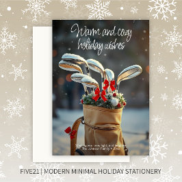 Tarjeta Festiva Snowy Golf Winter Season Wiers