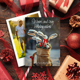 Tarjeta Festiva Snowy Golf Winter Season Wiers ・ Fotografía famili