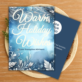 Tarjeta Festiva Snowy Holiday Card | Custom Company Message