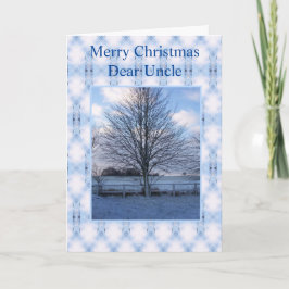 Tarjeta Festiva Snowy Landscape Uncle Navidades