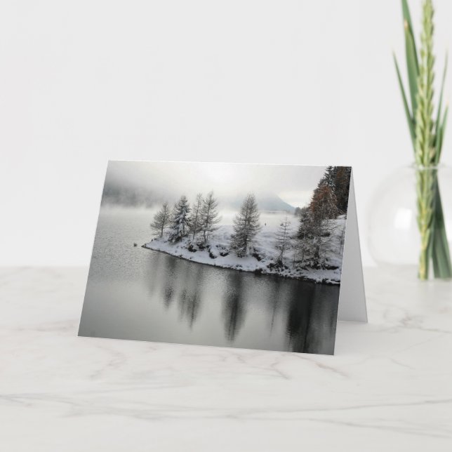Tarjeta Festiva Snowy Landscape Winter Seasons Greetings Card (Anverso)