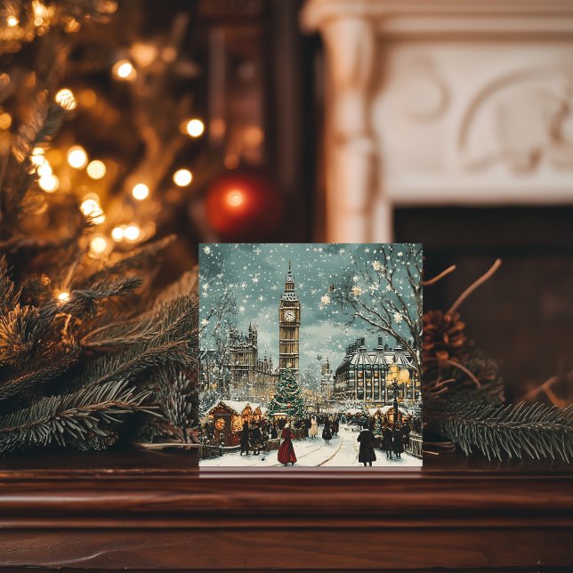 Tarjeta Festiva Snowy London Navidades Scene (Subido por el creador)