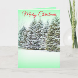 Tarjeta Festiva Snowy Pines Merry Christmas Holiday Greeting