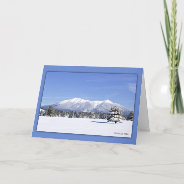 Tarjeta Festiva Snowy San Francisco Peaks Personalizado dentro del (Anverso)
