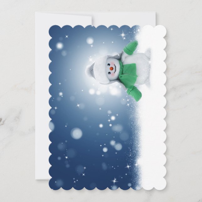 Tarjeta Festiva Snowy Snowman (Anverso)
