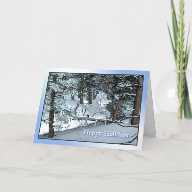 Tarjeta Festiva Snowy Winter Scene (Anverso)