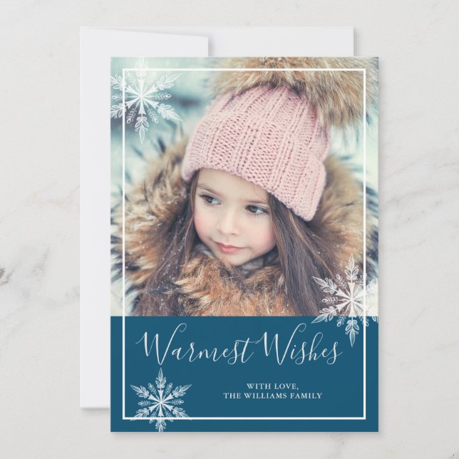 Tarjeta Festiva Snowy Winter Wonderland Holiday Photo (Anverso)