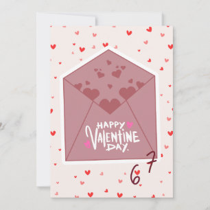 Tarjeta Festiva Sobre de Corazón Caprichoso Feliz Día de San Valen