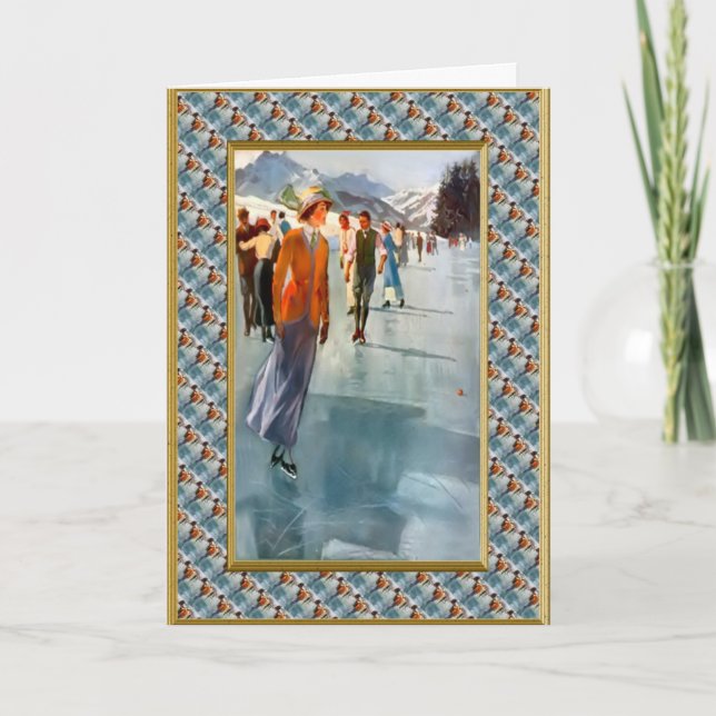 Tarjeta Festiva Sobre el hielo (Anverso)