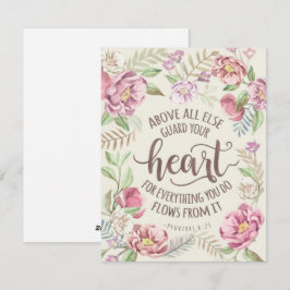 Tarjeta Festiva Sobre Todo Guarda Tu Postcarta Religiosa De Corazó