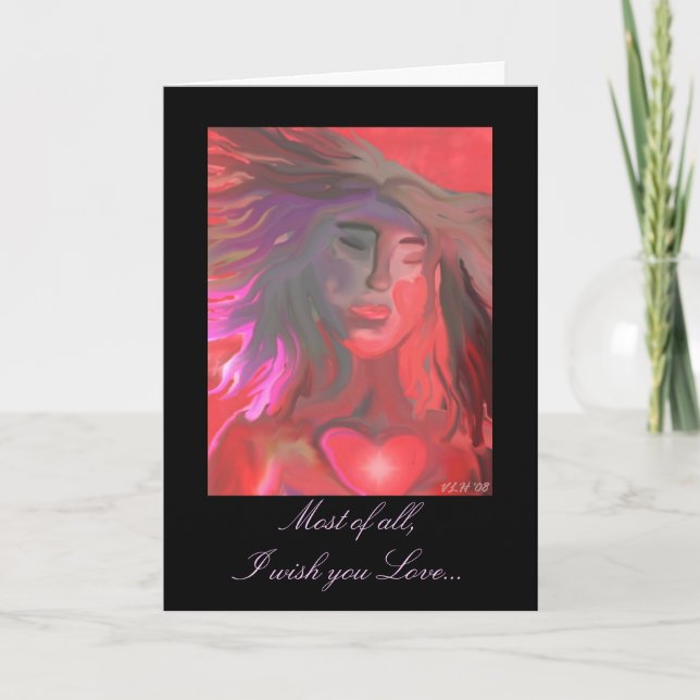 Tarjeta Festiva Sobre todo, te deseo Amor... (Anverso)