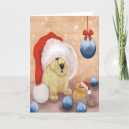 Tarjeta Festiva Sobrecarga de la atención- Cachorro y pájaro - Tar