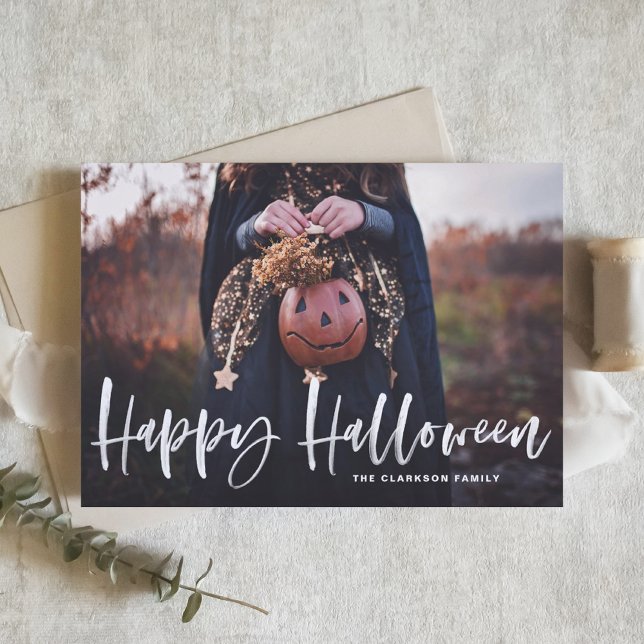 Tarjeta Festiva Sobrecarga de las letras del pincel blanco Feliz H (Subido por el creador)