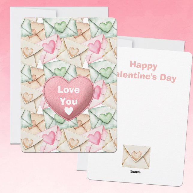 Tarjeta Festiva Sobres y Corazones de San Valentín (Subido por el creador)