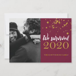 Tarjeta Festiva ¡Sobrevivimos a 2020! Fun Navidades personalizado 