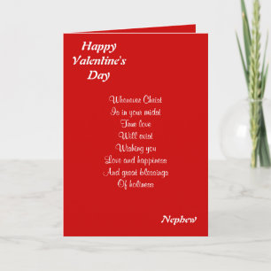 Tarjeta Festiva sobrino el día de San Valentín religioso