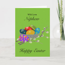 Tarjeta Festiva Sobrino / Feliz Pascua / Caza de Huevos / Cesta de