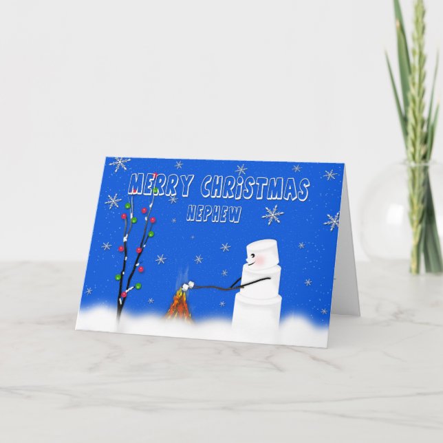 Tarjeta Festiva Sobrino-Navidad-Humor de la melcocha (muñeco de (Anverso)