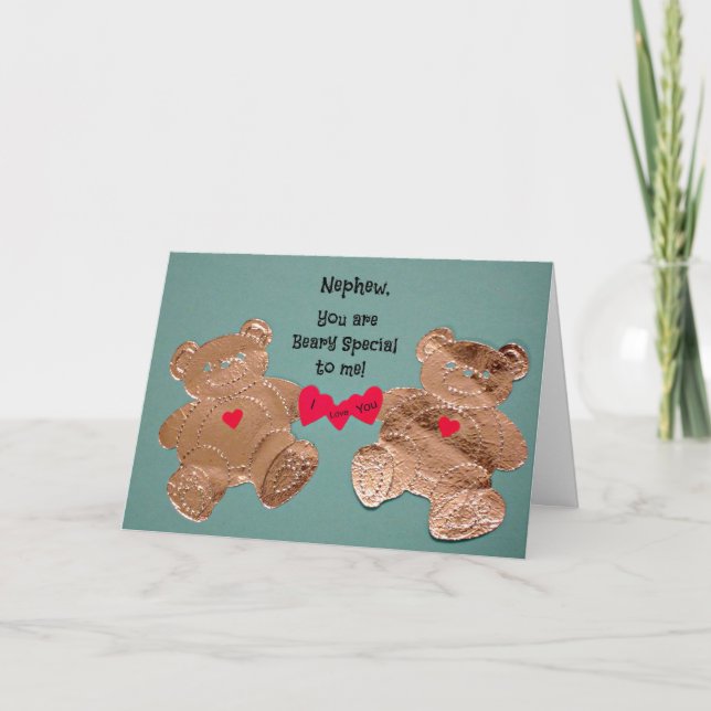 Tarjeta Festiva ¡Sobrino, usted es Special de Beary a mí! (Anverso)