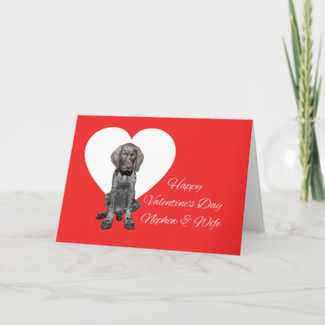 Tarjeta Festiva Sobrino y esposa Glossy Grizzly San Valentín amor (Anverso)