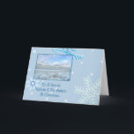 Tarjeta Festiva Sobrino y sus Navidades del Fiancee Winter Lake<br><div class="desc">tarjeta</div>