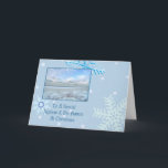 Tarjeta Festiva Sobrino y sus Navidades del Fiancee Winter Lake<br><div class="desc">tarjeta</div>
