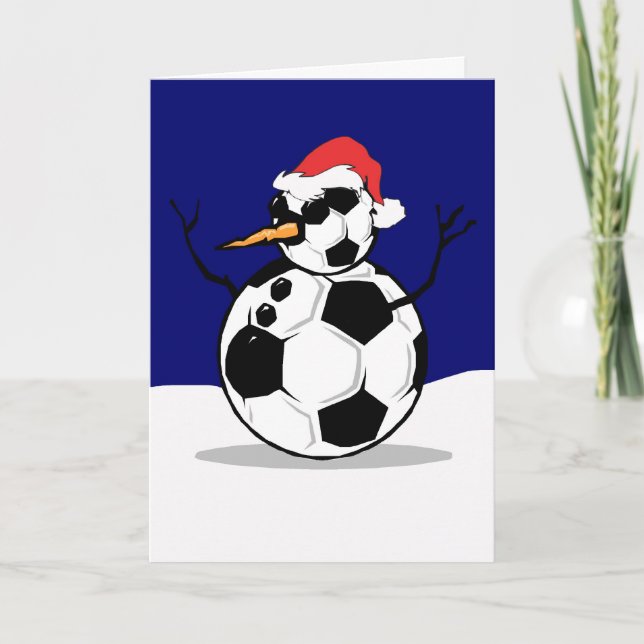 Tarjeta Festiva Soccer Snowman (Anverso)