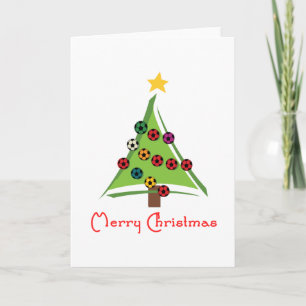 Tarjeta Festiva SoccerChickChristmasTree