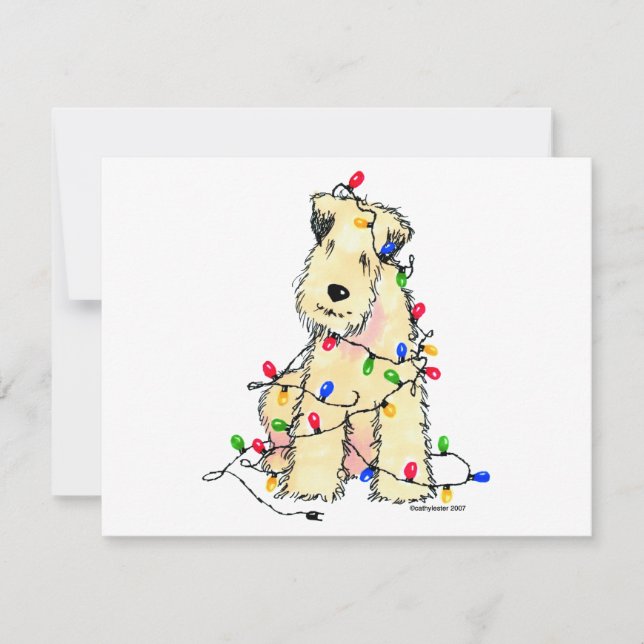 Tarjeta Festiva Soft Coated Wheaten Terrier - Christmas (Anverso)