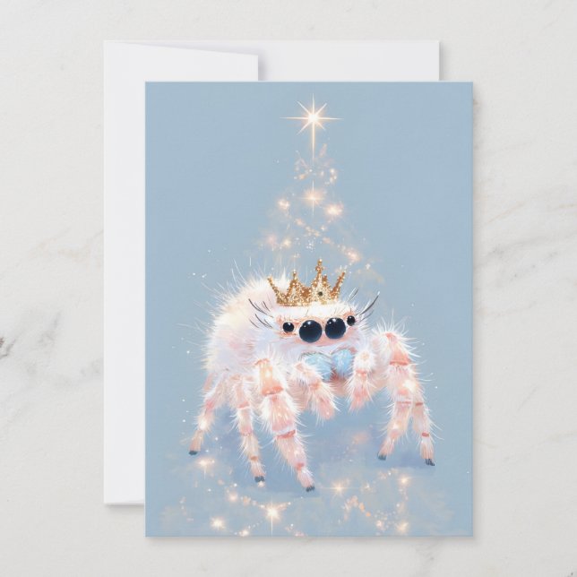 Tarjeta Festiva Soft Pretty Jumping Spider Christmas Cards (Anverso)