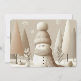 Tarjeta Festiva Soft Woodland Snowman Christmas Holiday Card