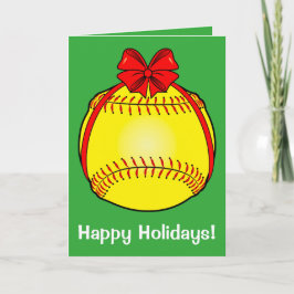 Tarjeta Festiva Softbol con soplo en los Navidades