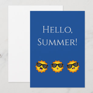 Tarjeta Festiva Sol con gafas de sol Felices caras de Emoji Person