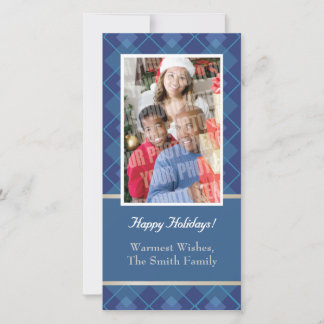 Tarjeta Festiva Sola foto azul de Argyle