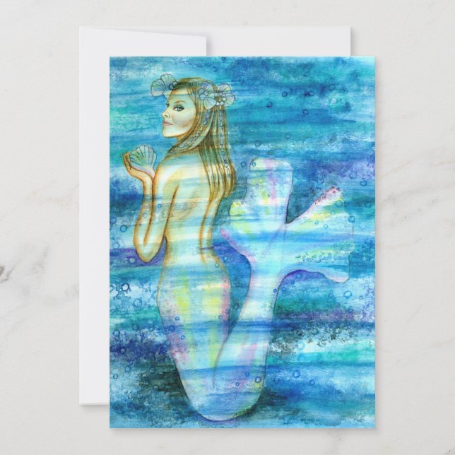 Tarjeta Festiva Solange Mermaid JL Biel (Anverso)