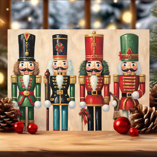 Tarjeta Festiva Soldados Clásicos del Cascanueces Navideño