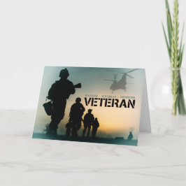 Tarjeta Festiva Soldados del Día de los Veteranos Riflemen Guerrer