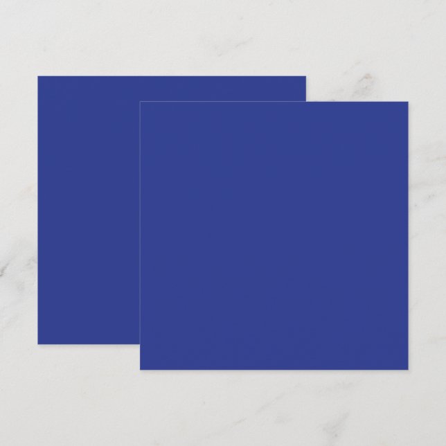 Tarjeta Festiva Solid Deep Blue Backdrop | Bold Minimalist Design (Anverso / Reverso)
