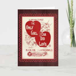 Tarjeta Festiva Solo Chica I E'er did Love - Vintage Valentine Car