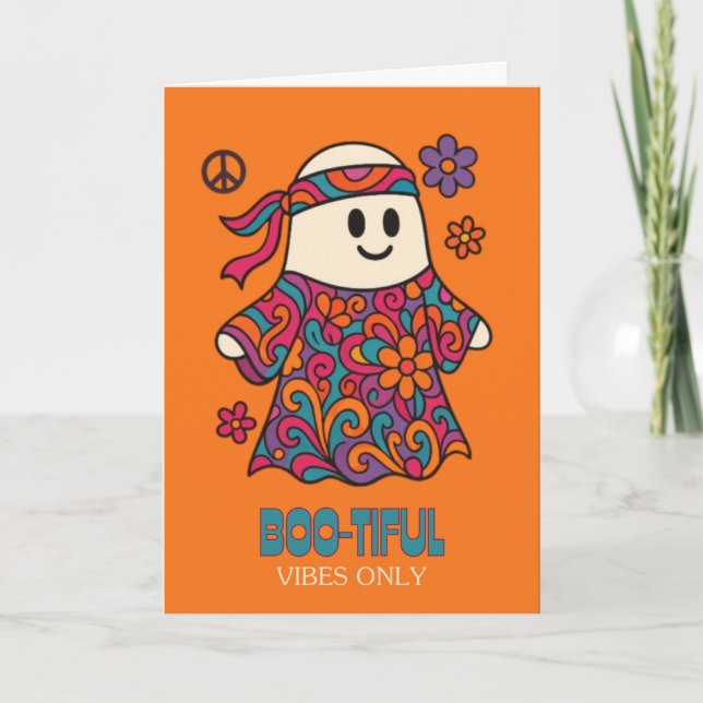 Tarjeta Festiva Sólo con bonitas vibraciones (Anverso)