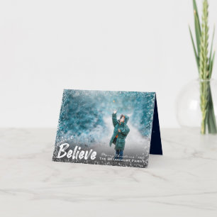 Tarjeta Festiva Sólo creer   Nochebuena de nieve