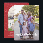 Tarjeta Festiva Sólo frases | Festividad fotográfica de Navidades<br><div class="desc">Hermosa tarjeta con divertida tipografía retro con una foto en el frente y una habitación para dos de tus fotos favoritas y un mensaje personalizado en la parte de atrás. Navidades es un tiempo de paz y magia; unas vacaciones maravillosas llenas de confort y alegría. Añada la redacción de su...</div>