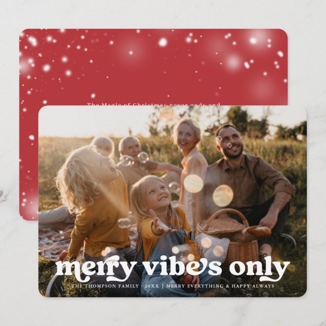 Tarjeta Festiva Sólo frases | Festividad fotográfica de Navidades  (Anverso / Reverso)